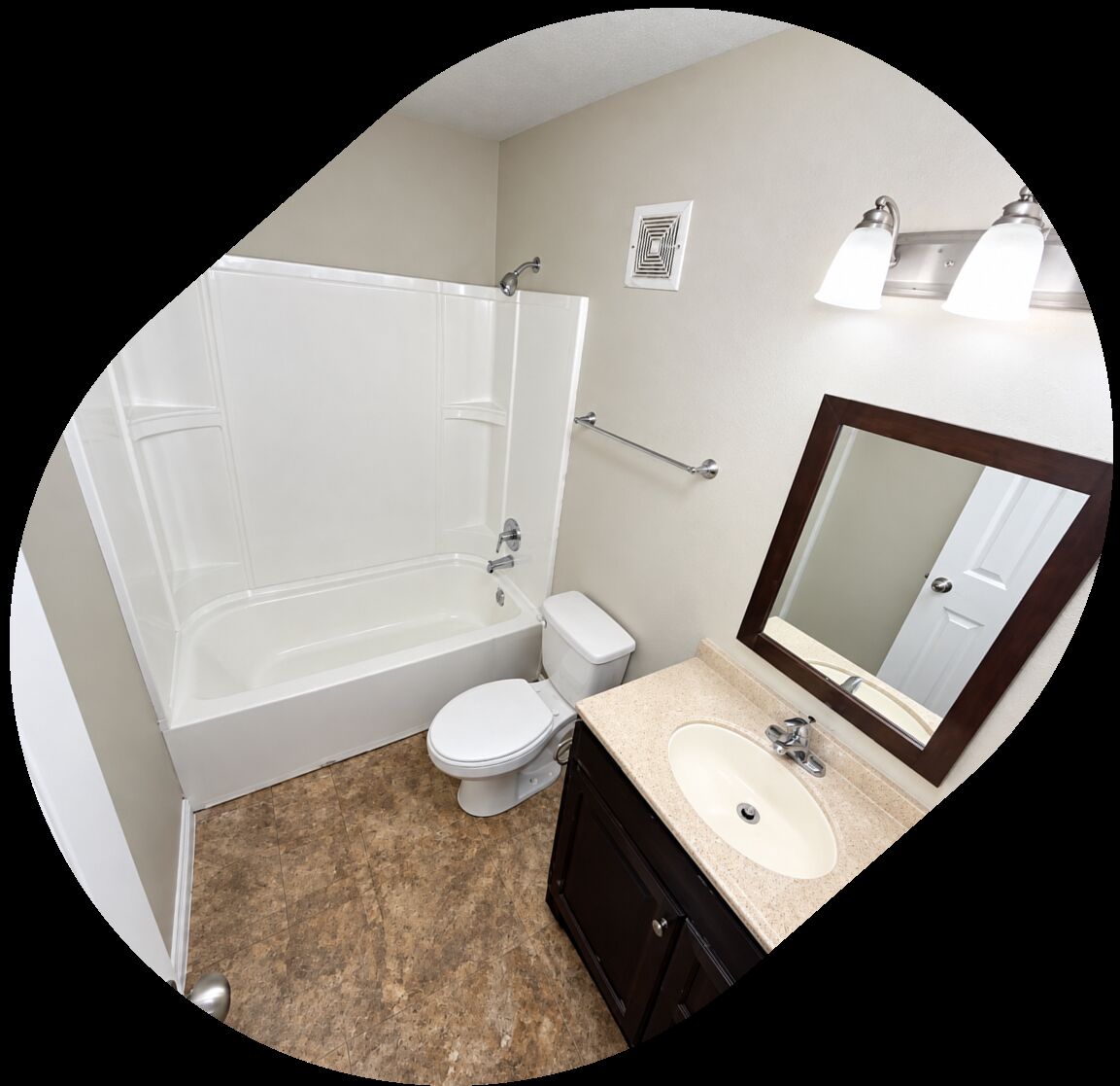 Full bathroom in a 1-bedroom apartment at Canterbury Station