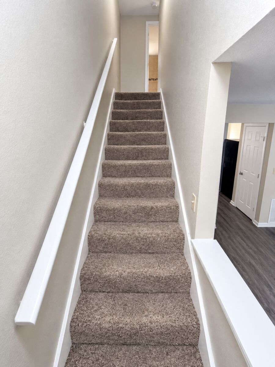 Staircase in a 2-bedroom townhome at Canterbury Station