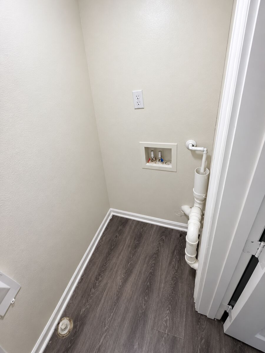 Washer and dryer hookups in a 3-bedroom apartment at Canterbury Station